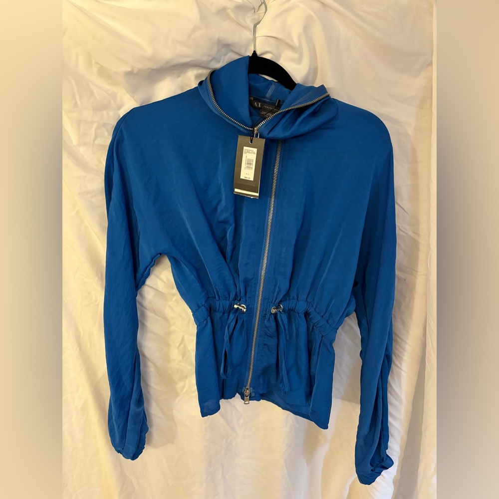 Armani Exchange New With Tags silky cinch waist Zip Jacket